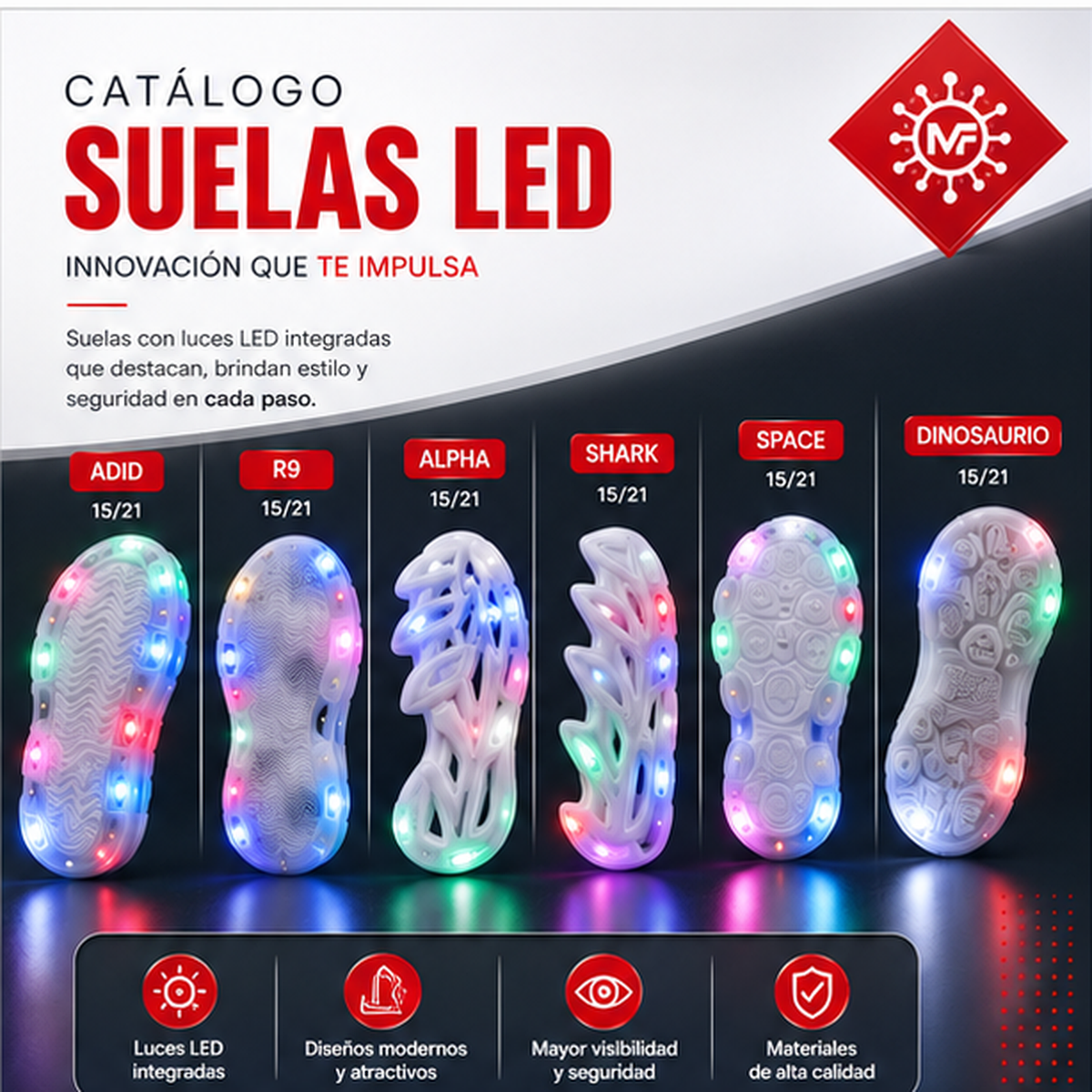 Catálogo Suelas LED — materiales para calzado